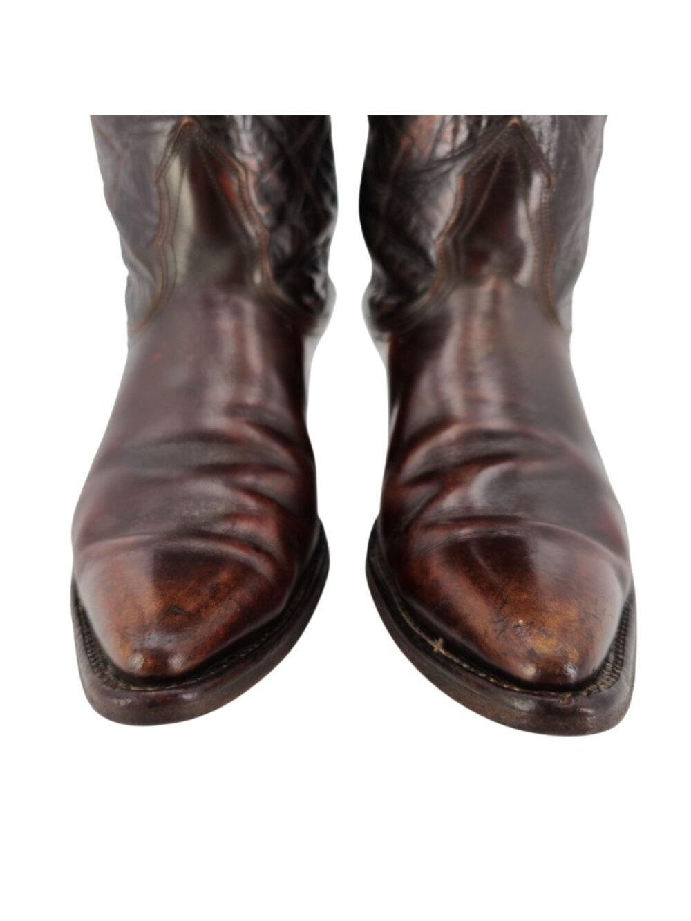 Vintage 1960s Nocona Cowgirl Boots Womens 5.5C Brown Leather Cowboy Western USA - Picture 8 of 16